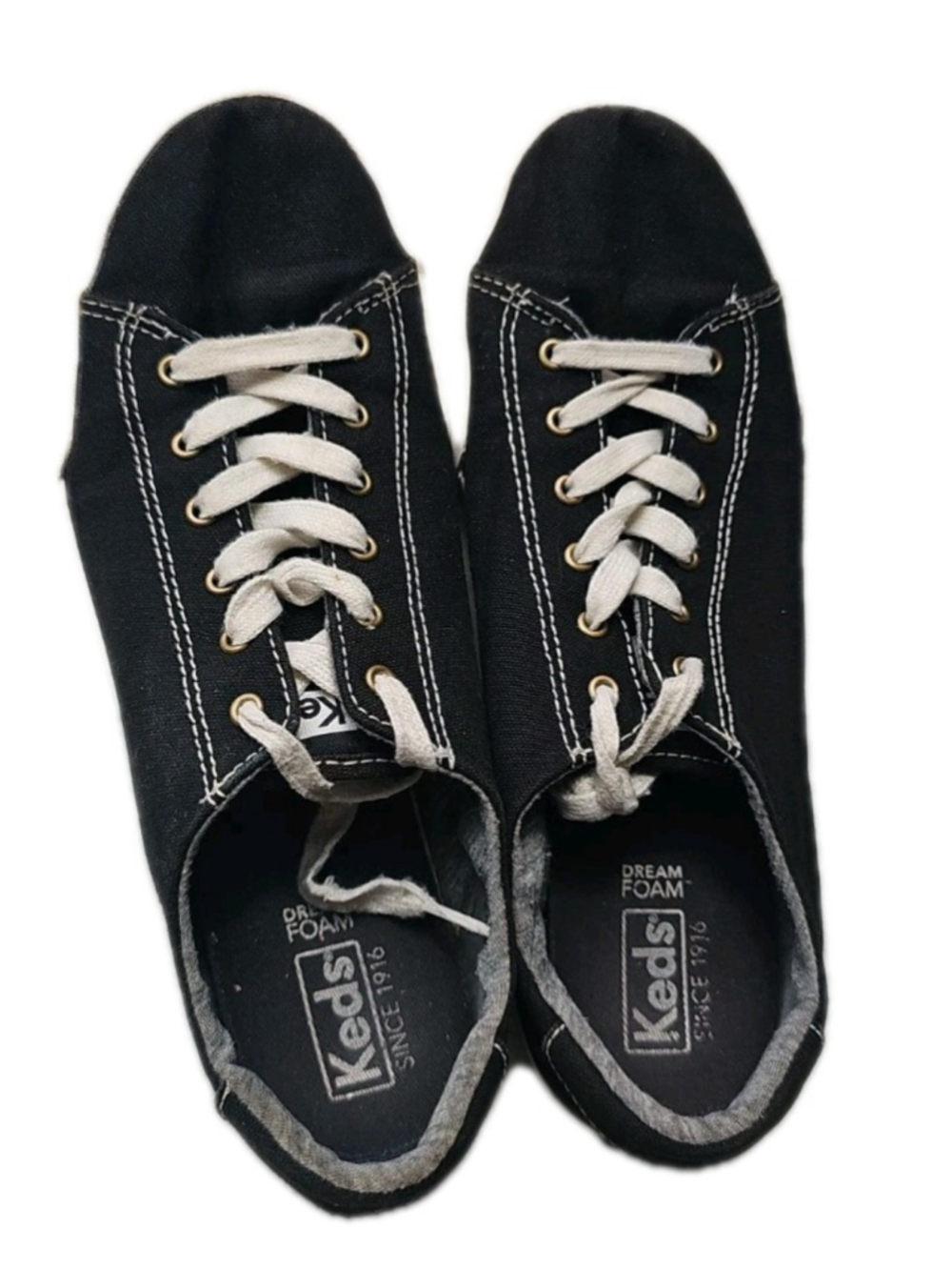 Keds Black Canvas Sneakers Women’s Size 7.5 Lace Up Casual Shoes Dream Foam